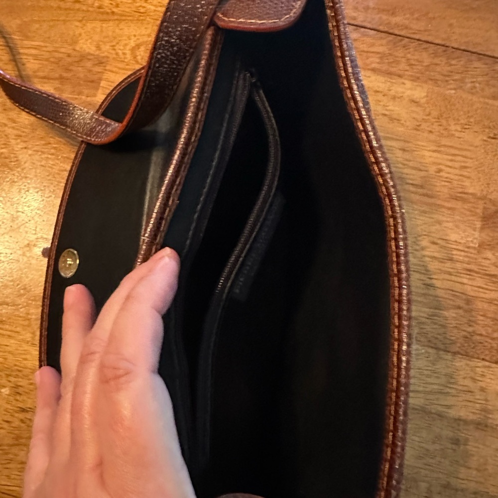 Vintage Pierre Balmain Genuine Leather Black and Brown Crossbody Bag - Picture 3 of 8